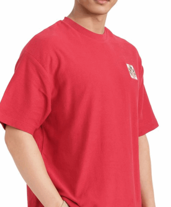 Men Graphic Printed Round Neck Cotton Oversized T-shirt - Image 2